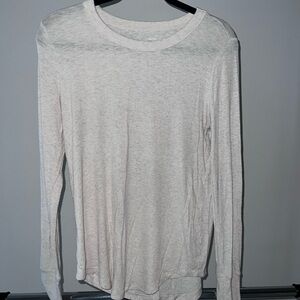 Aerie Heathered Cream Long Sleeve Top